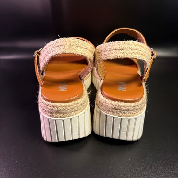 MIA Platform Espadrille Sandals Ankle Strap Tan‎ Brown Wedges Size 8.5 - Picture 5 of 5